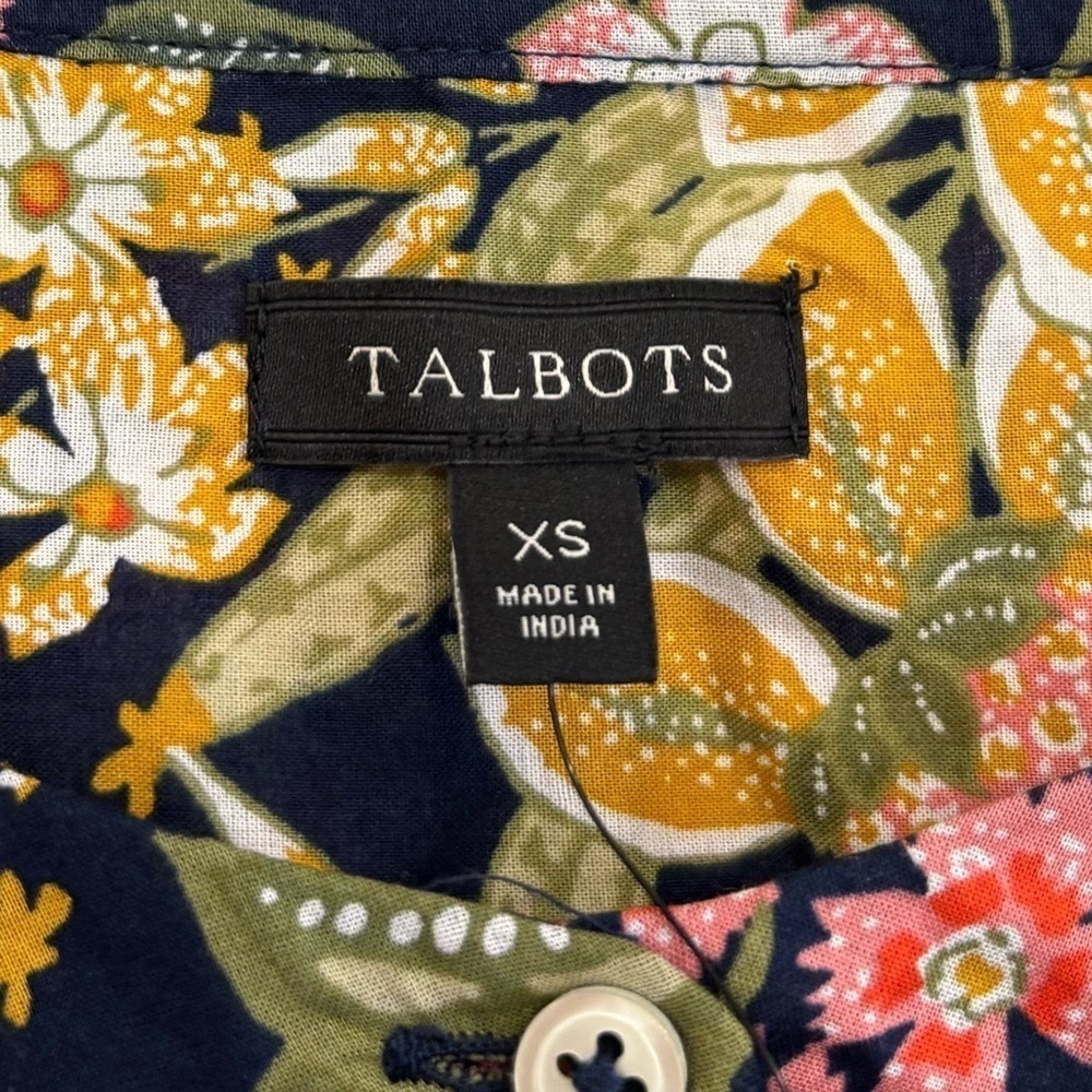 NWT Talbots Floral Popover Top Blouse Size XS - Picture 6 of 7